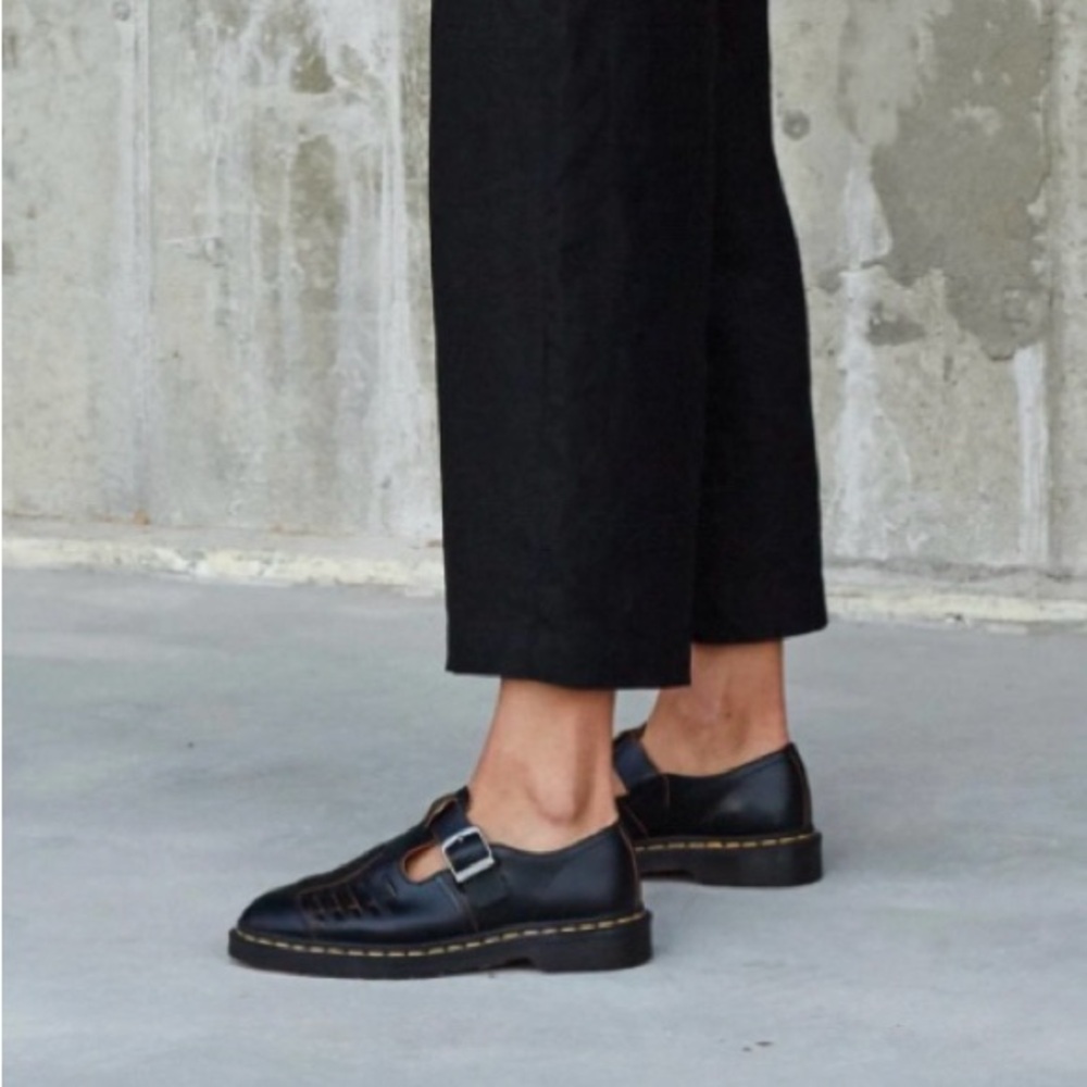 Dr. Martens Black Leather Flats